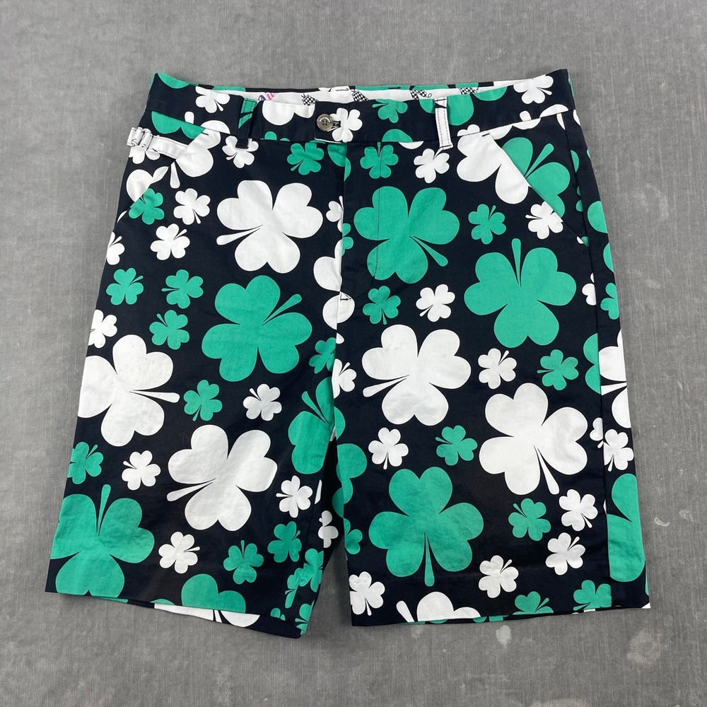 Royal‎ & Awesome Mens 36 Multi Shamrock Golf Shorts Shamrock Pattern